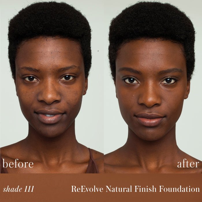 ReEvolve Natural Finish Liquid Foundation 111 before after