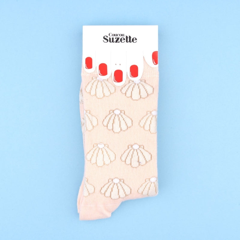 Coucou Suzette Scallop Shell Socks - Produkt mit Verpackung