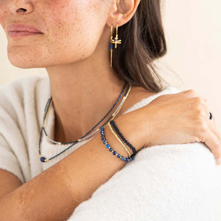 Beloved Lapis Lazuli Gold Colored Bracelet Model