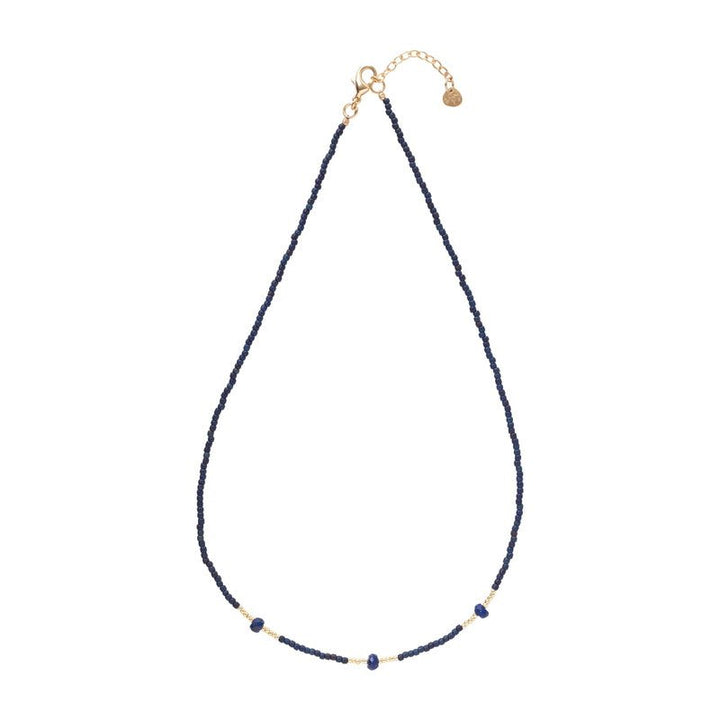 Brightly Lapis Lazuli Gold Colored Necklace