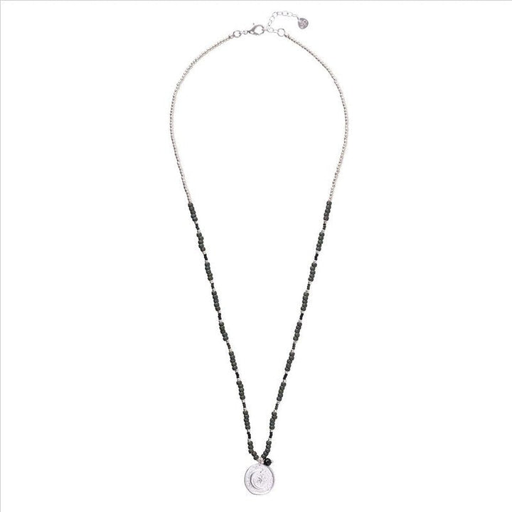 Caring Black Onyx Silver Colored Necklace