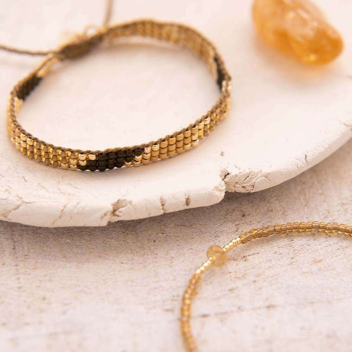 Commitment Citrine Gold Colored Bracelet Mood