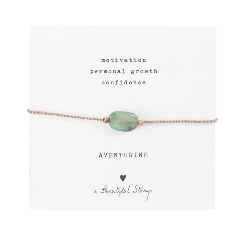 Gemstone Card Aventurine Gold Bracelet