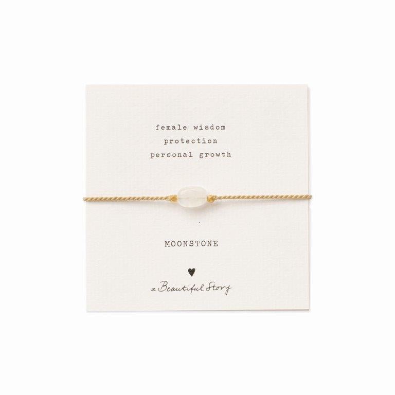 A Beautiful Story Gemstone Card Moonstone Gold Bracelet - Freisteller