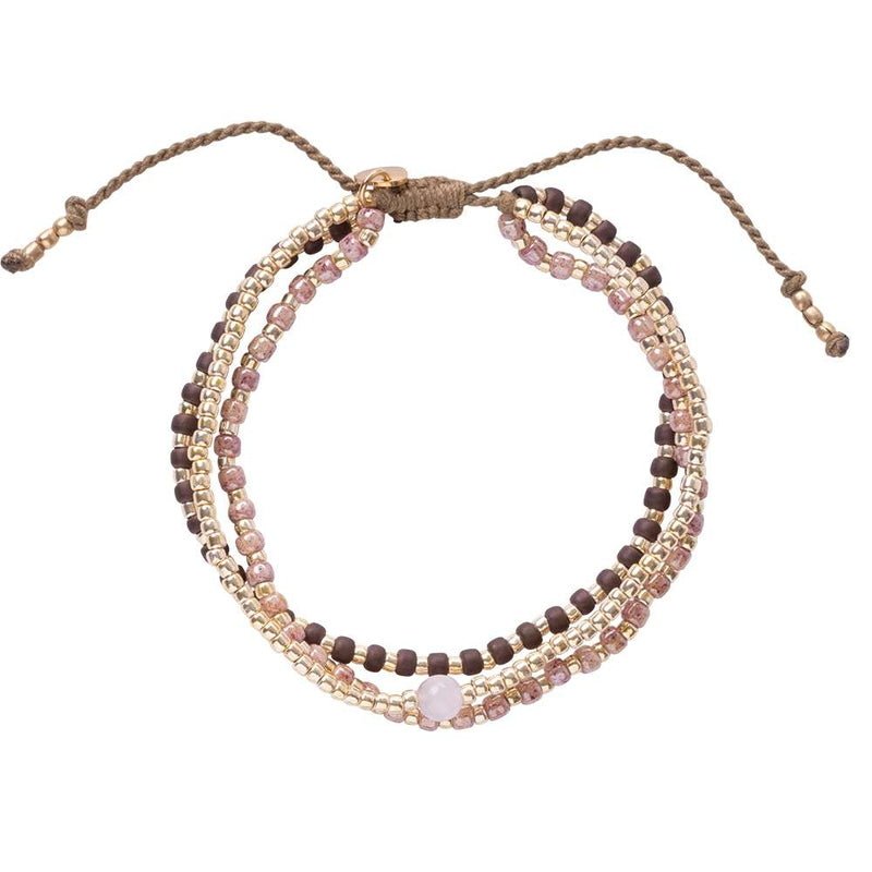 Loyal Rose Quartz Gold Colored Bracelet