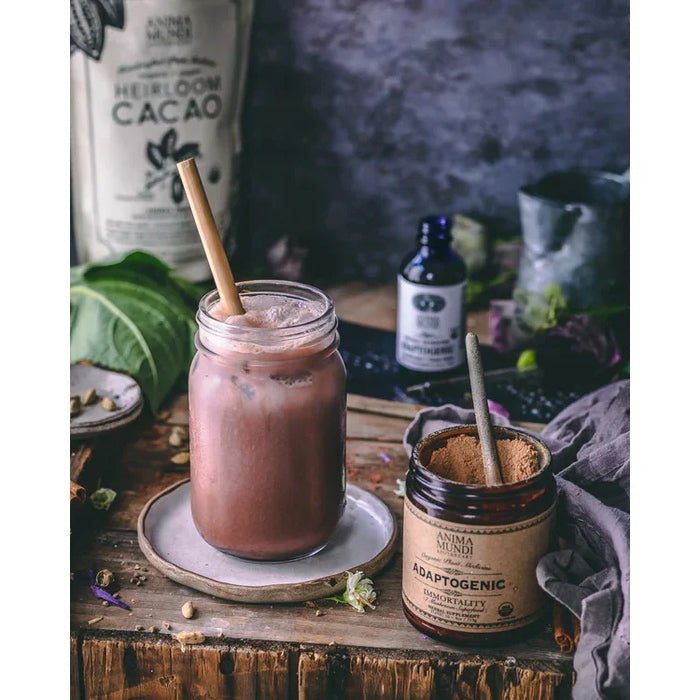 Adaptogenic Powder Immortality: 7 Mushrooms + Heirloom Cacao Mood Drink