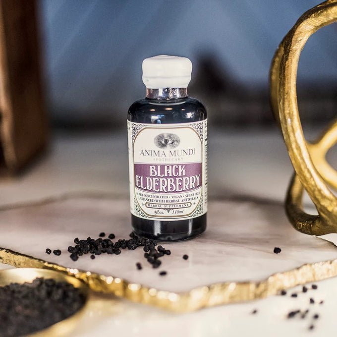 Black Elderberry Syrup: Organic Antivirals - still life