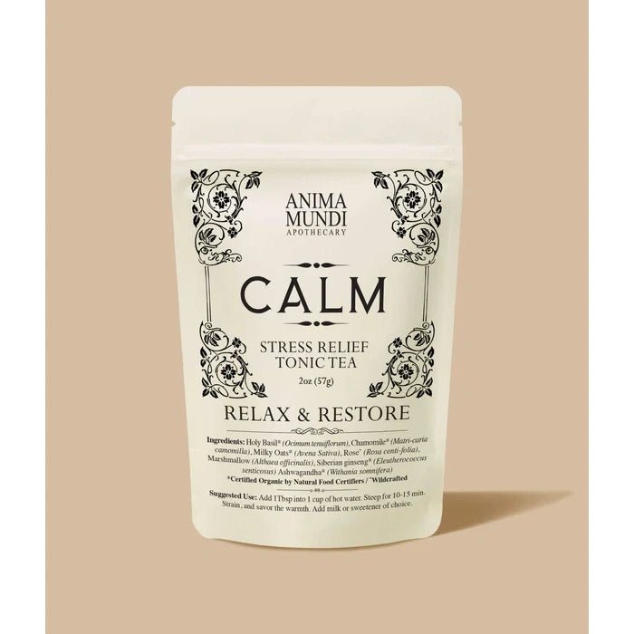 CALM: Stress Relief Tonic Tea  Beige Background