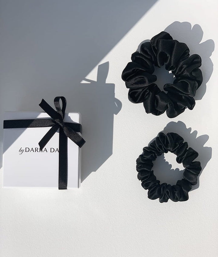 Silk Scrunchie Midnight Black Mood