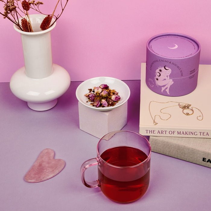 Ayurvedic Herbal Tea - Ceremonial Cacao & Double Rose - Mood with Tea