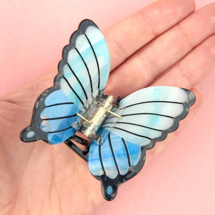 Coucou Suzette Blue Butterfly Hair Claw - Handmodel Detail