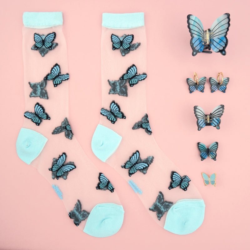 Coucou Suzette Blue Butterfly Hair Claw - Blue Butterfly Kollektion