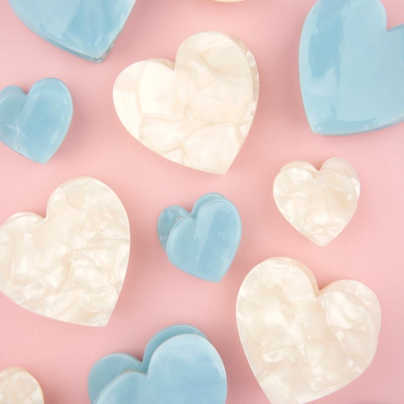 Coucou Suzette Blue Heart Mini Hair Claw - Heart Collection