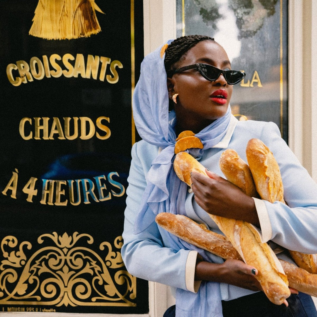 Coucou Suzette Croissant Earrings - Mood mit Baguettes