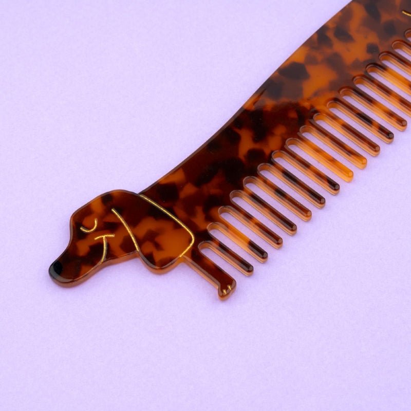 Coucou Suzette Dachshund Comb - Produkt lila Hintergrund Detail