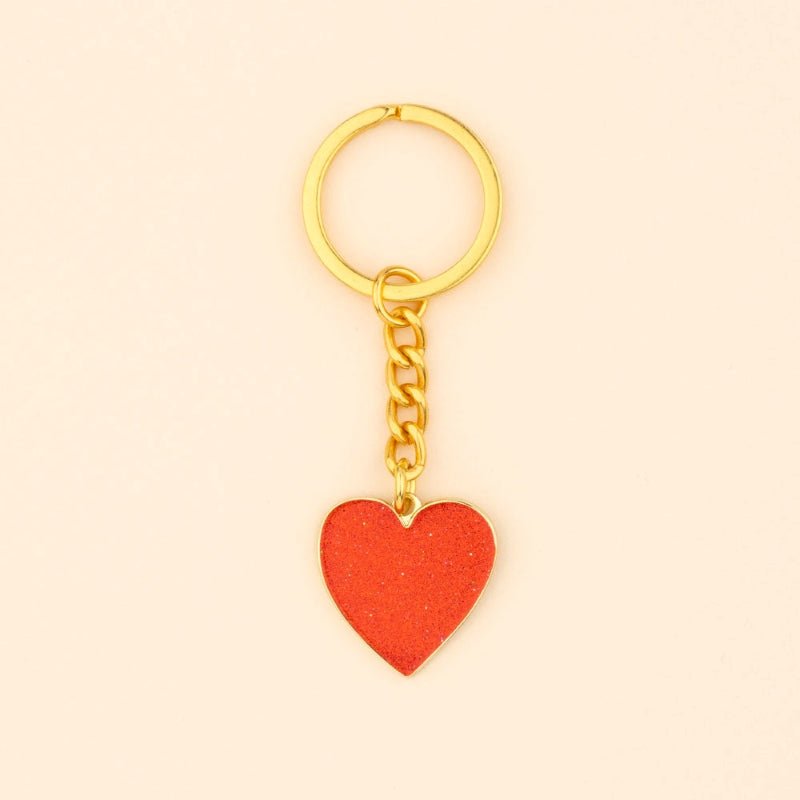 Coucou Suzette Heart Key Ring - Produktbild beiger Hintergrund