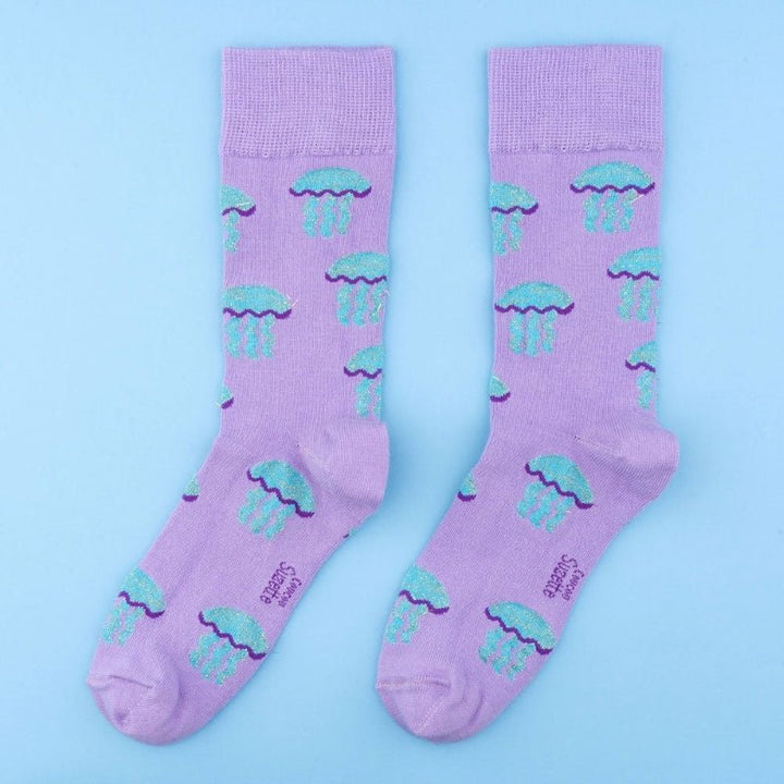 Coucou Suzette Jellyfish Socks - Produktbild türkiser Hintergrund