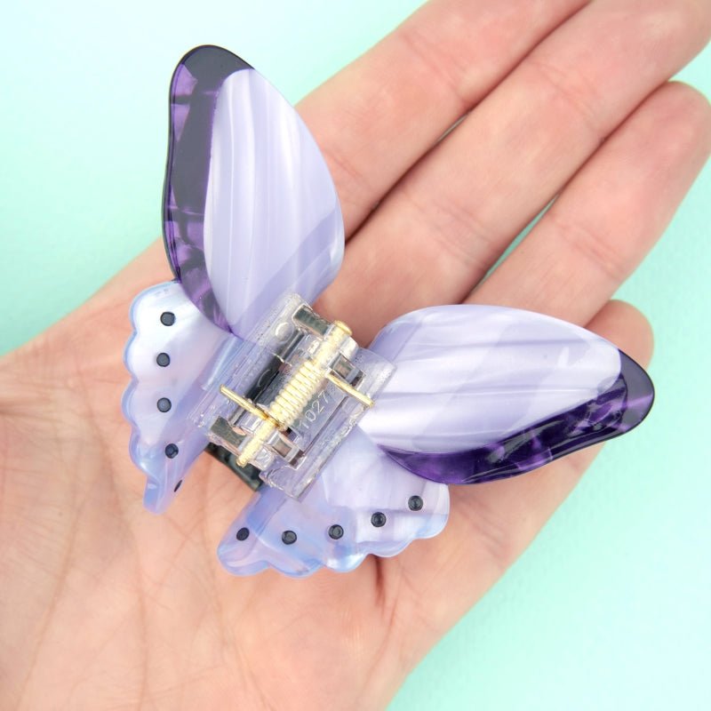 Coucou Suzette Purple Butterfly Hair Claw - Handmodel Detail