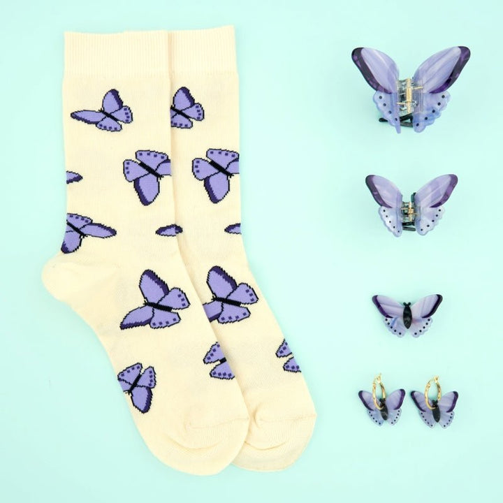 Coucou Suzette Purple Butterfly Hair Claw - Purple Butterfly Kollektion