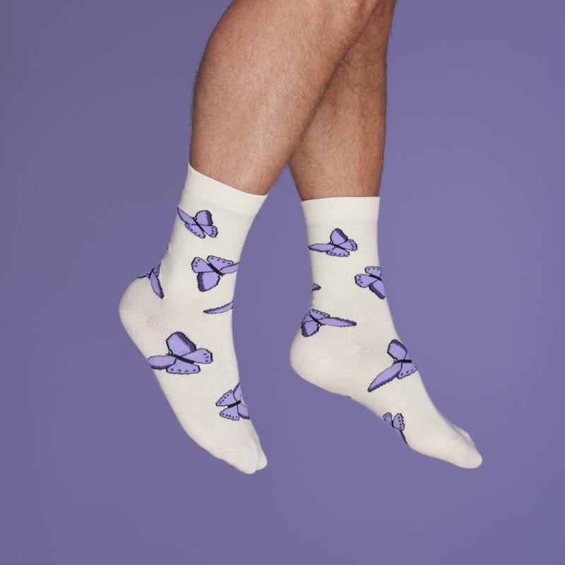 Coucou Suzette Purple Butterfly Socks - Model