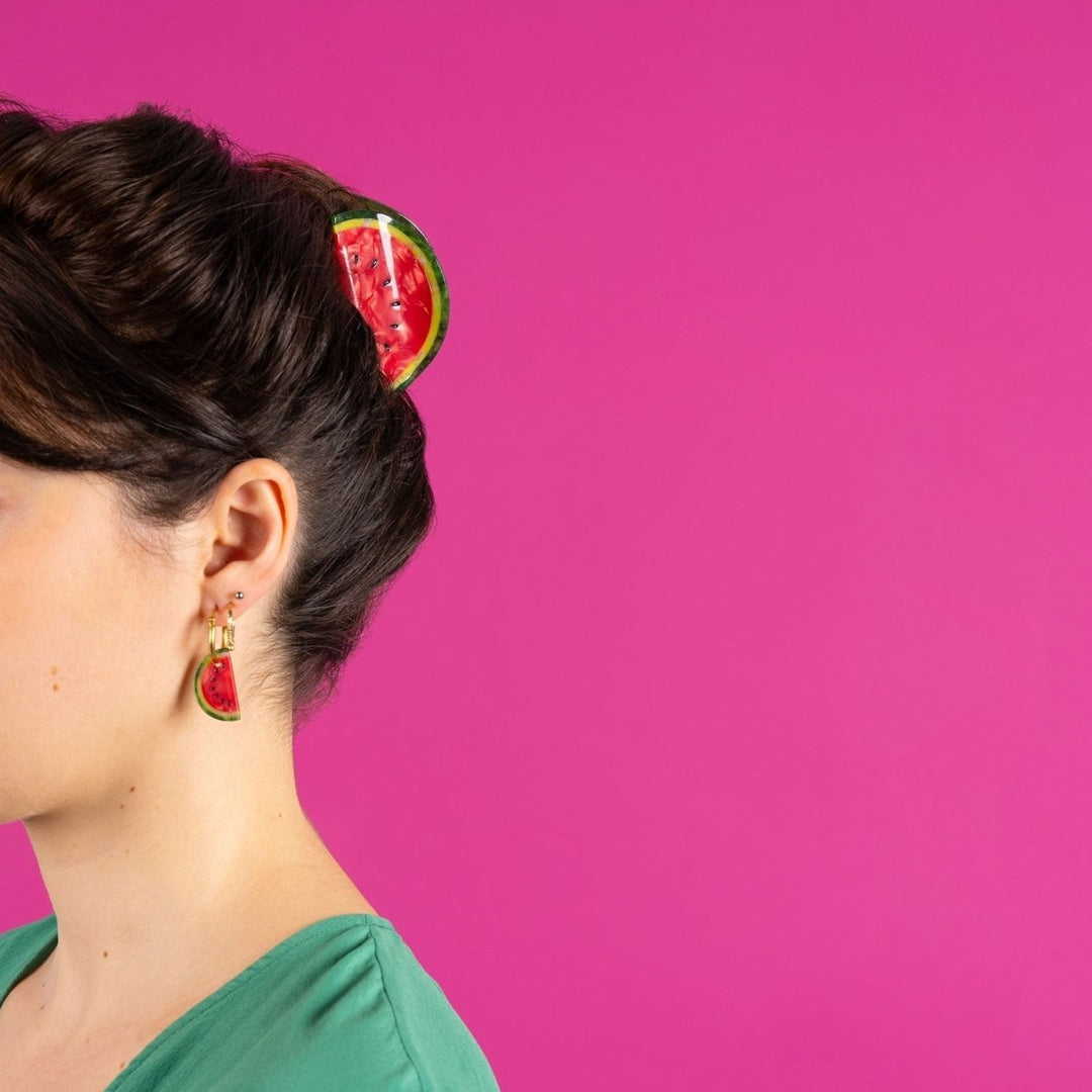 Coucou Suzette Watermelon Earrings - Model Mood