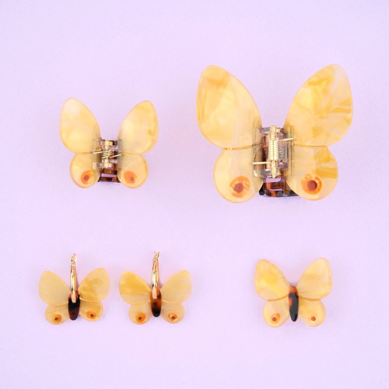 Coucou Suzette Yellow Butterfly Hair Claw - Yellow Butterfly Collection