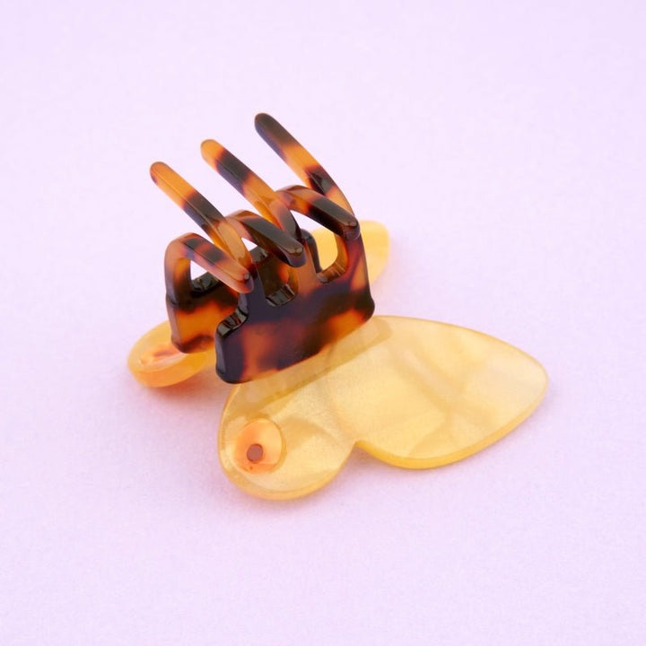 Coucou Suzette Yellow Butterfly Mini Hair Claw - Clip Detail