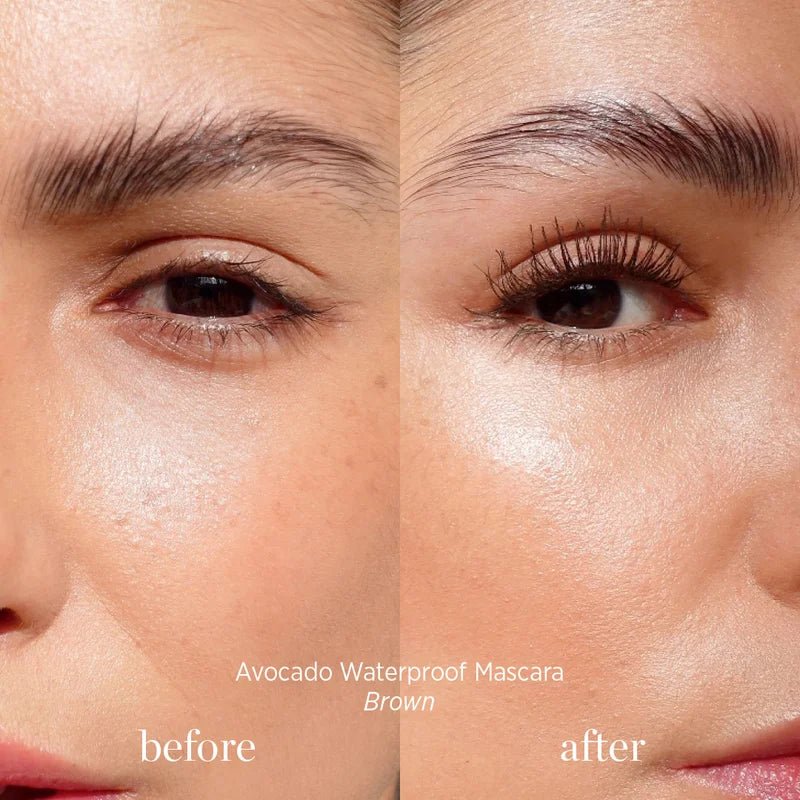 Avocado Waterproof Mascara Brown Before After 1