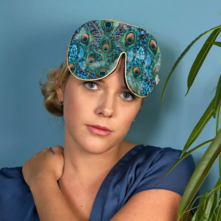 Pure Mulberry Silk Lavender Eye Mask Model