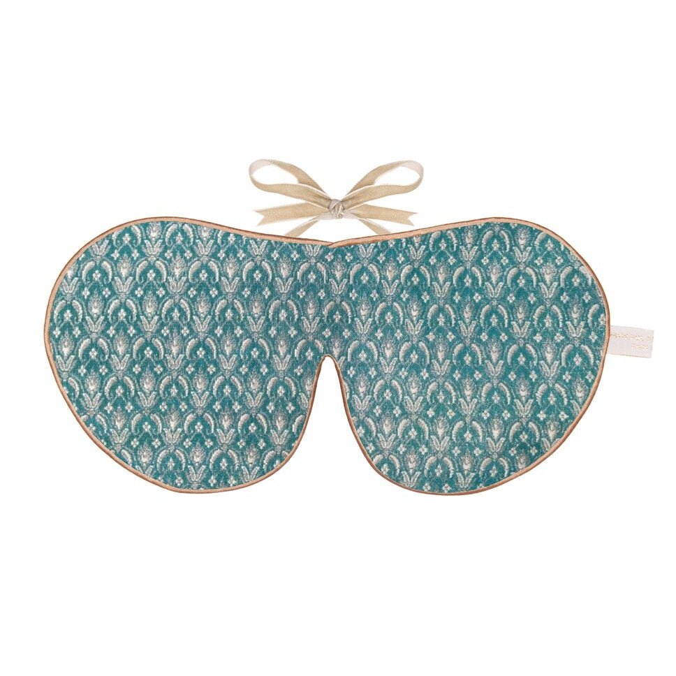 Velvet Lined Eye Mask Jade Brocade