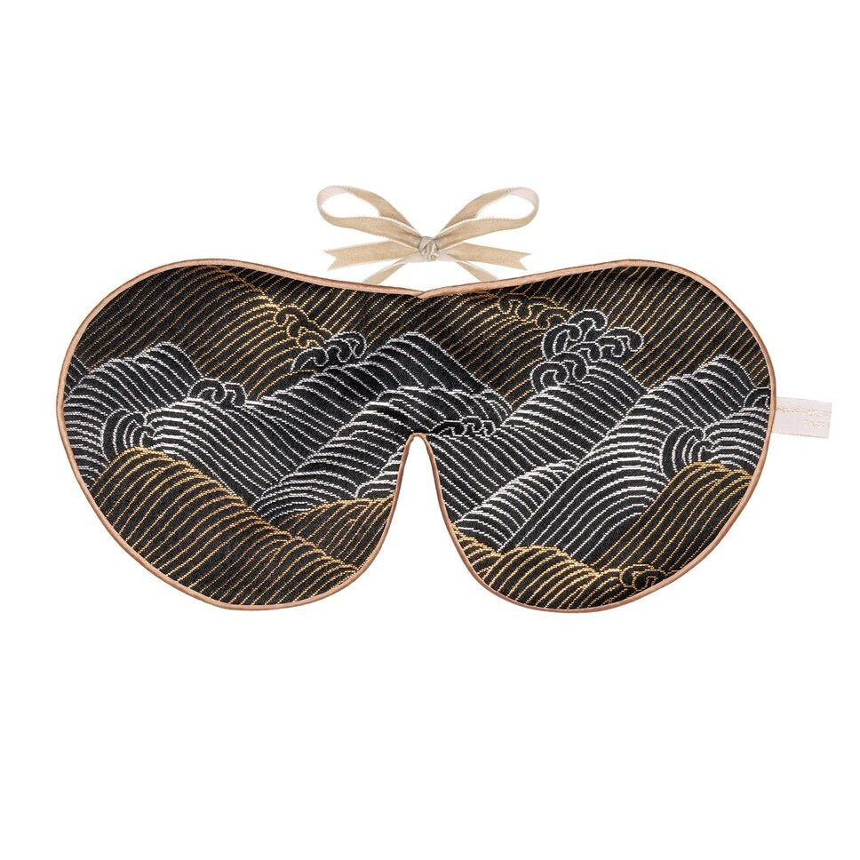 Velvet Lined Eye Mask Waves Brocade