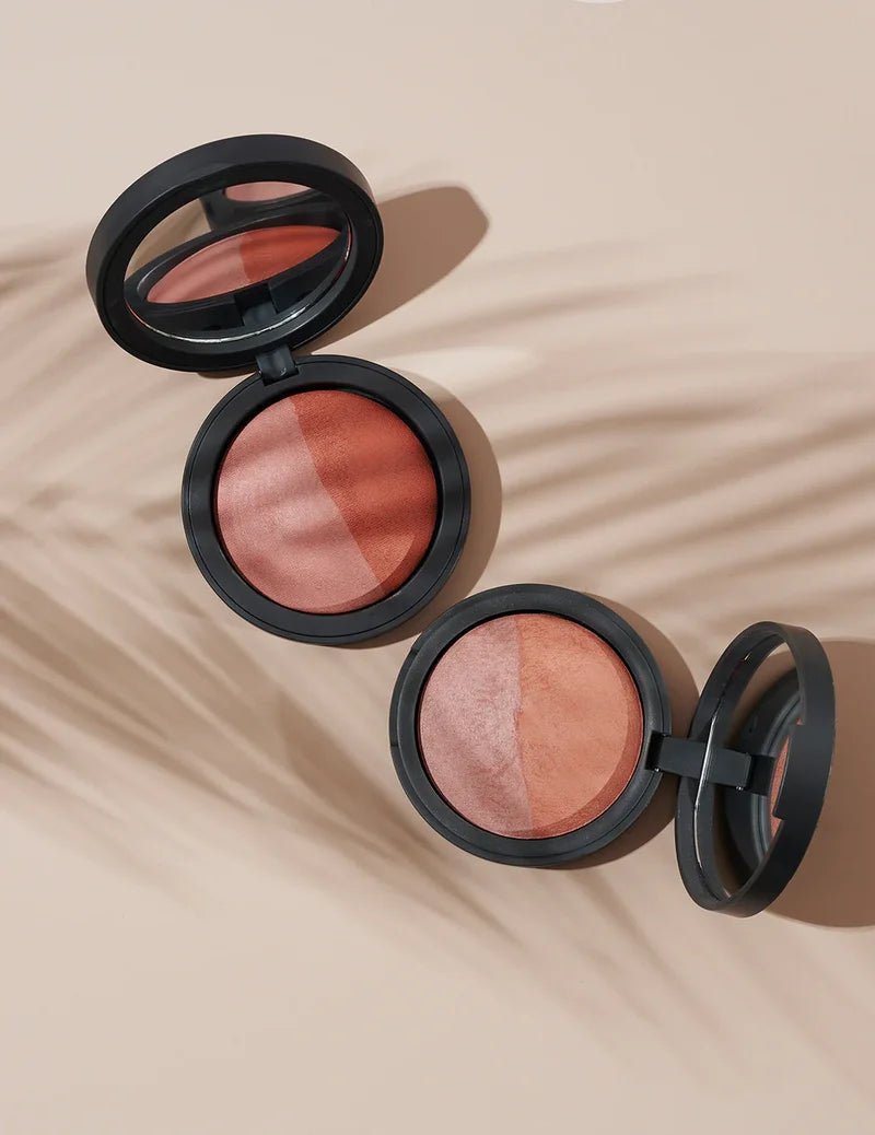 INIKA Organic Mineral Baked Blush Duo - Burnt Peach und Pink Tickle