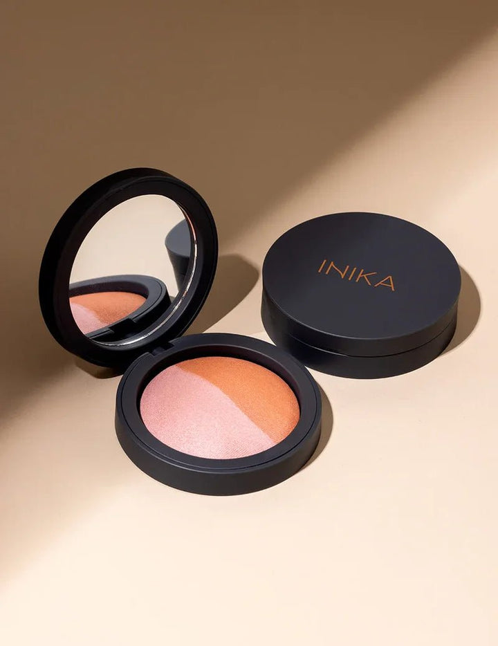 INIKA Organic Mineral Baked Blush Duo - Burnt Peach Mood