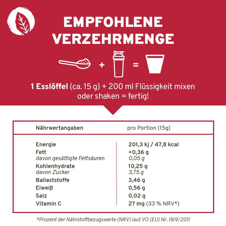 Innonature Bio Happy Berry Superfood Pulver - Verzehrmenge