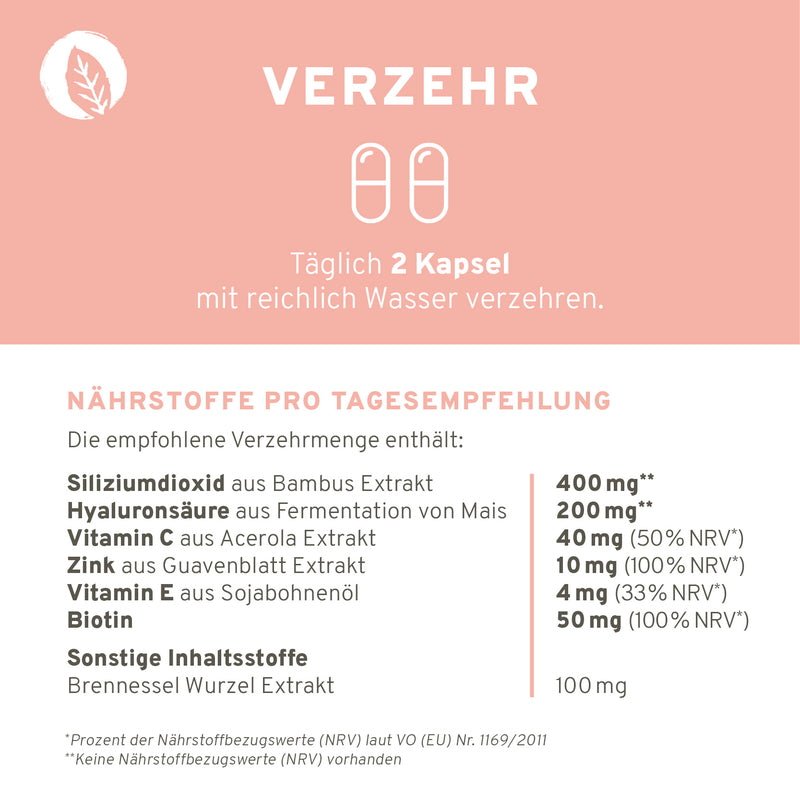 Haut-Haare-Nägel Kapseln Verzehrempfehlung