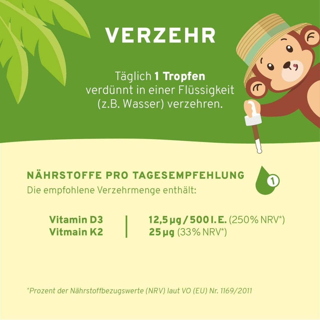 Innonature Vitamin D3 + K2 Kids Tropfen - Verzehrempfehlung