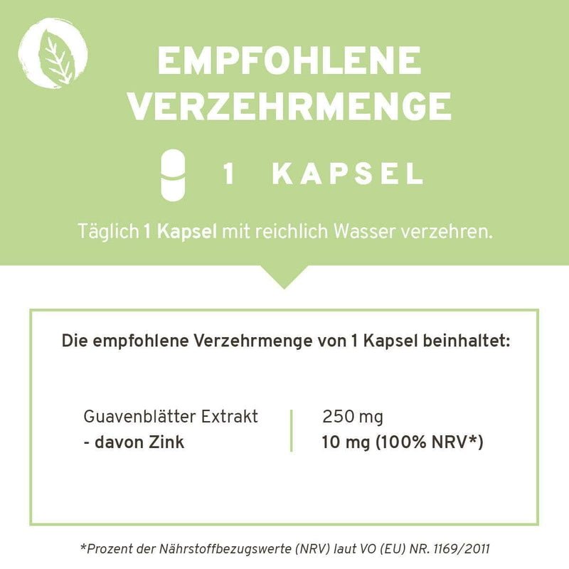 Innonature Zink Kapseln - Verzehrempfehlung