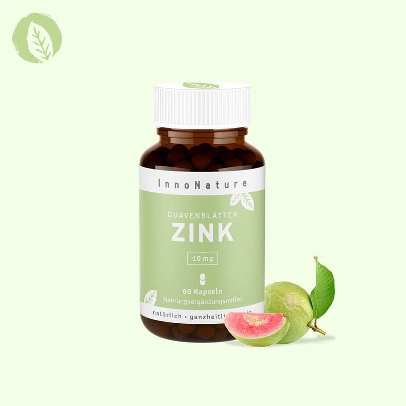 Innonature Zink Kapseln - Produktbild mintgrüner Hintergrund