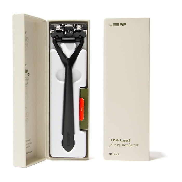 The Leaf Razor Kit Black Packaging