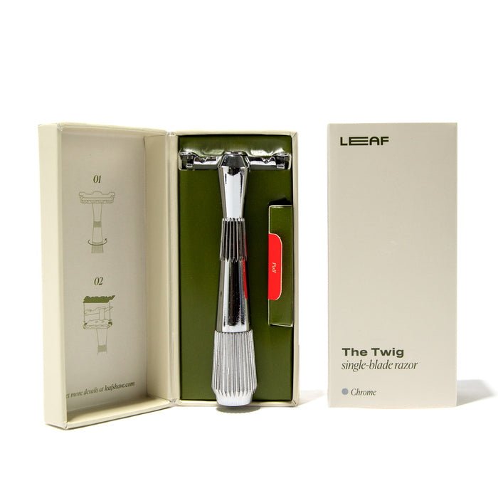 Leaf Shave The Twig Razor Kit Chrome Packaging