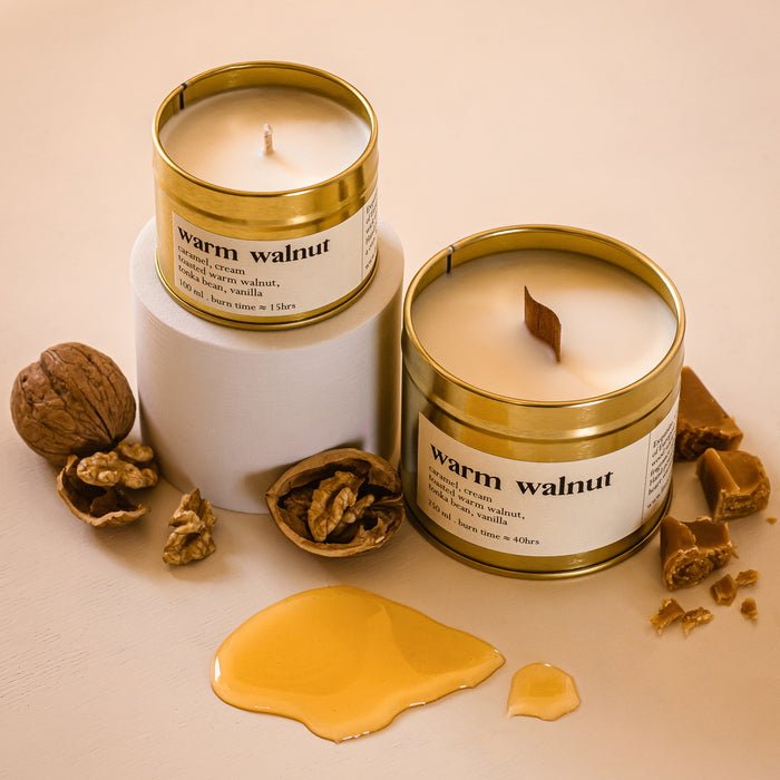 Warm Walnut Botanische Duftkerze Gruppe