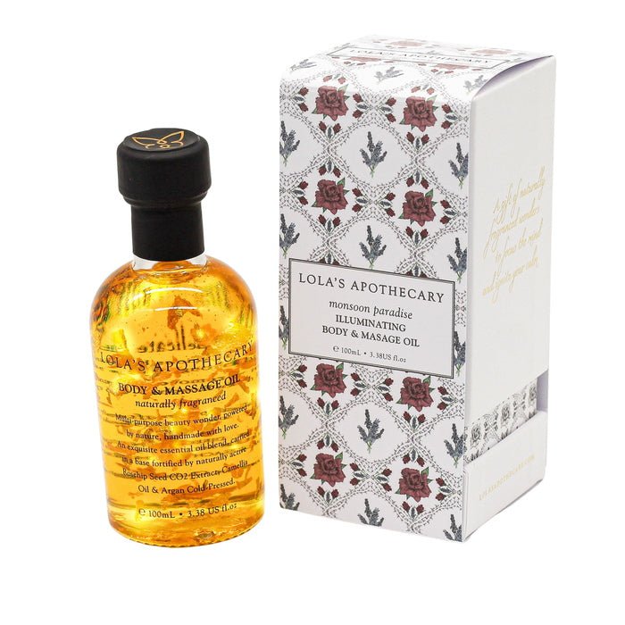 Lola`s Apothecary Monsoon Paradise Illuminating Body & Massage Oil Packaging