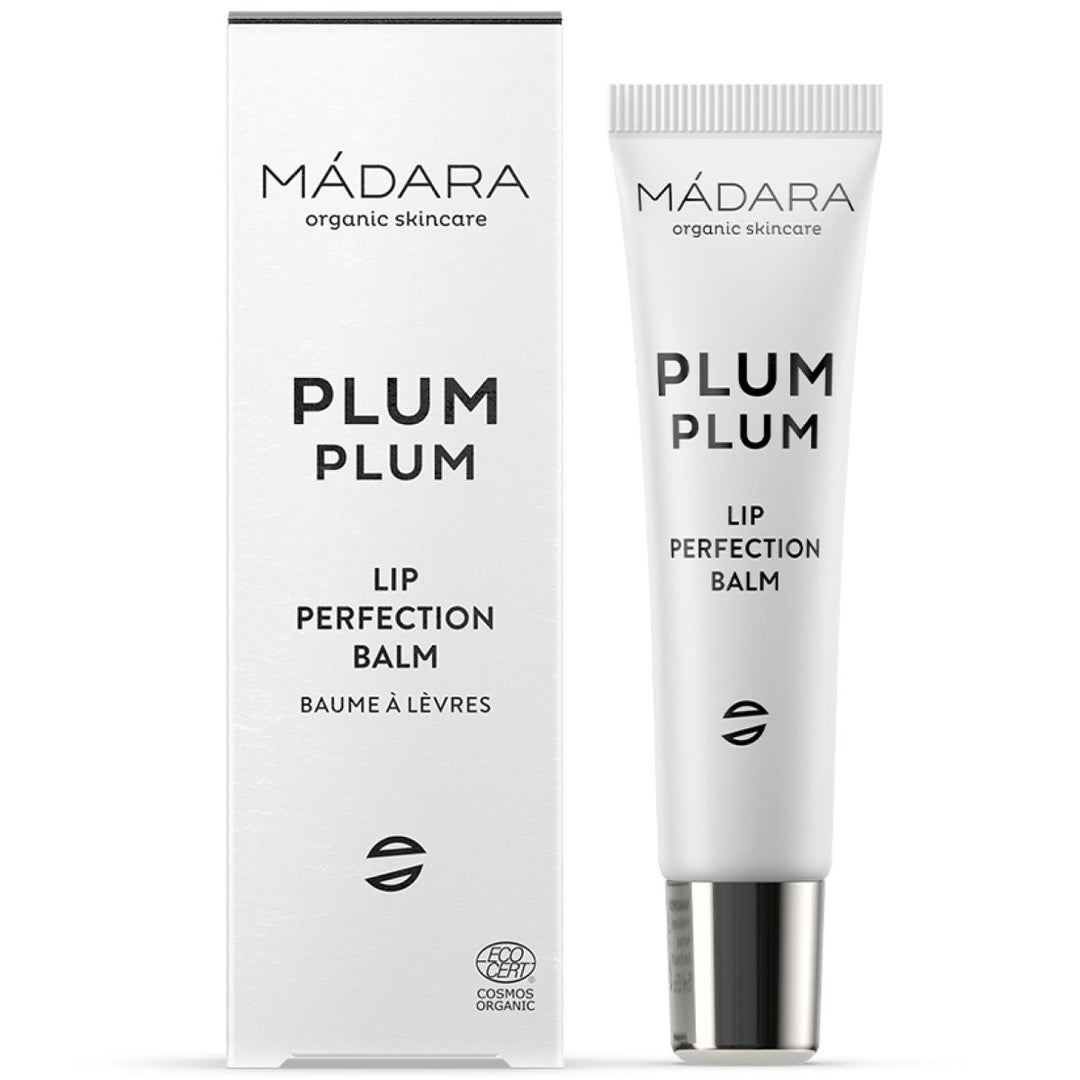 Mádara Plum Plum Lip Perfection Balm - Freisteller mit Verpackung