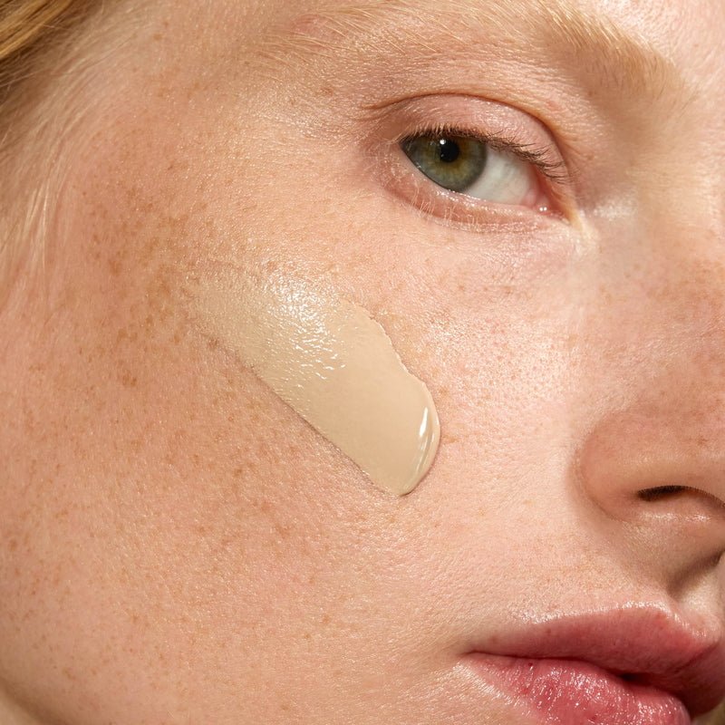 Skinonym Semi-Matte Peptide Foundation 20 Ivory on model