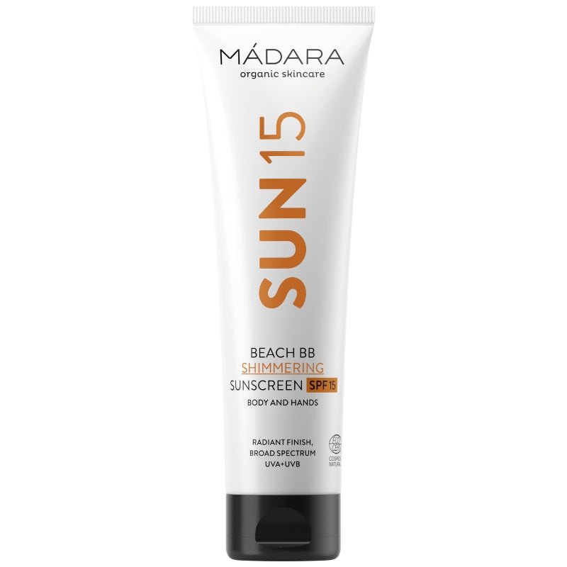 Mádara Sun15 Beach BB Shimmering Sunscreen SPF 15 Freisteller Tube