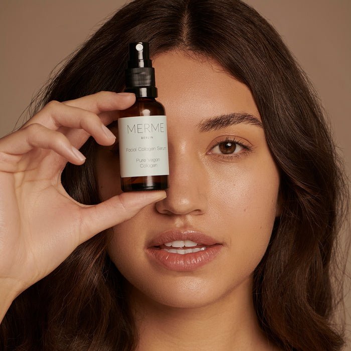 Merme Berlin Facial Collagen Serum and model