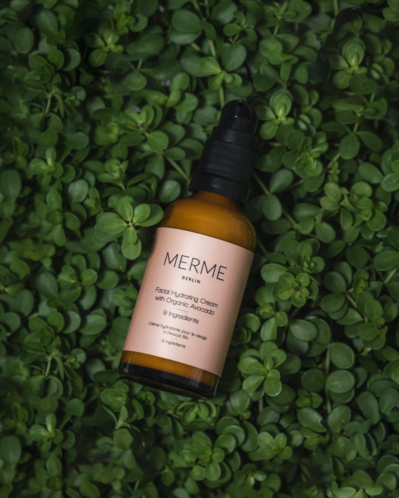 Merme Facial Hydrating Cream on plants