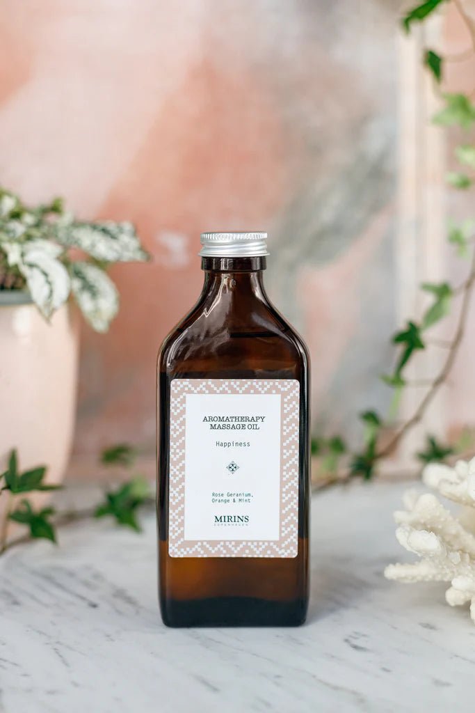 Massage Oil Happiness - Rose Geranium, Orange & Mint Still Life