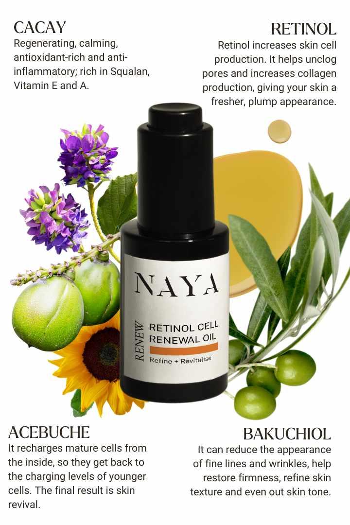 Naya Retinol Cell Renewal Oil - Key Ingredients