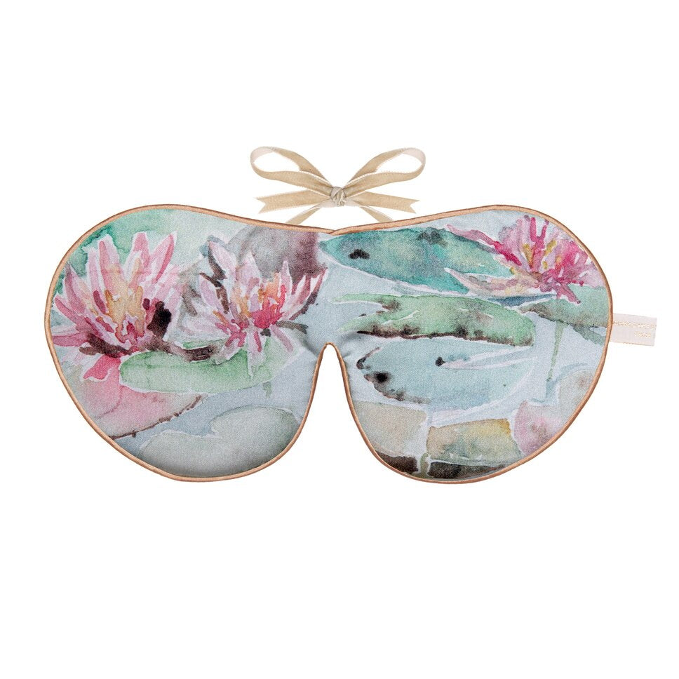 Pure Mulberry Silk Lavender Eye Mask Water Lilies